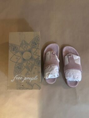 Free People Dusty Pink Suede Slide Sandals